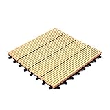 ウッドパネル ウッドタイル ウッドデッキ 人工木【タイプB】【ナチュラル】樹脂 ベランダタイル ジョイントパネル 木製タイル (108枚セット)