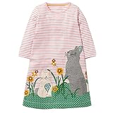 スウェット長袖Aラインワンピース 綿 シンプル ベーシック キッズ 韓国子供服 ジュニア 子供服 女の子 寝巻き パジャマ 出掛け着 ボーター アップリケ 18ヶ月-6歳 90 95 100 110 