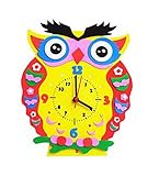 DIYキッズ3Dステッカーシンプルな手作り時計サプライヤー教育玩具[フクロウ]