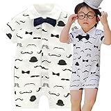 男児 半袖 マスターシュ BOY's ロンパース 80cm 90cm 95cm(ホワイト,95cm(90-95cm相当)) [並行輸入品]