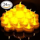VIPMOON 24 PCS LED Tealights Battery-Operated Flameless Candles Lights For Wedding Birthday Party - 