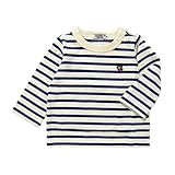 ダブルＢ(mikihouse) Everyday Double_B ボーダー長袖Ｔシャツ 70cm 紺×白（51）