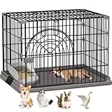 Areden 犬のケージ 犬 サークル ペットサークル 屋根付き ペット 組立簡単 掃除簡単 犬用 小型犬用 脱出防止 室内外兼用 ペット用品 (グレー, 76x50x45cm) 犬のケージ 室内外兼用