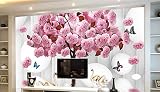 Sproud カスタム 3 Roomrose ツリーサークルスワンバタフライ水 3 D 壁画壁紙モダン 300 Cmx 210 Cm リビングの D 写真の壁紙