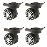 Baosity スーツケース 交換用 マルチホイール デュアルローラー キャスター 耐久性 ブラック - YJ-003 4ピース