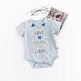 Setaria Viridis 夏 ベビー ロンパース 半袖 柔らか カバーオール 新生児 ベビーパジャマ 赤ちゃん ベビー服 男女兼用 連体服 プレゼント 出産祝い (ブルー, 80)