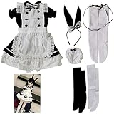 GeekDwarf【7点セット】1/3 ドール 衣装 メイド 服 フィギュア 美少女 ギャル JK 制服 下着 うさ耳 エプロン ソックス つき (7点セット)