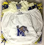 Memphis TigersベビーおむつカバーとShabby弓ヘッドバンドギフトセット Newborn - 6 Months MEM-1920-06