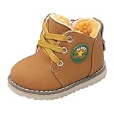 ショートブーツ キッズブーツ 秋冬履き子供シューズ 滑り止め 防寒ブーツ 絨毛 保温 男女兼用 hibote イエロー 内径16.8cm