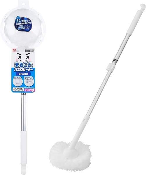 レック 激落ちくん お風呂 まるごと バスクリーナー ミドル伸縮 63~85cm アミメ状の特殊繊維 バスブラシ お風呂掃除 ブラシ - 1