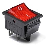 2個セット レッド ライト 4 ピン DPST ON-OFF ロッカー ボート スイッチ 13A/250V 20A/125V 並行輸入品