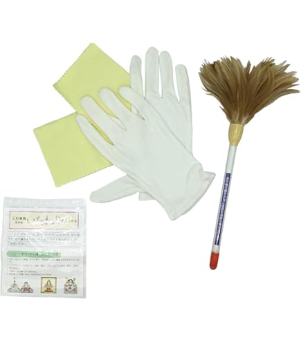 Amazon | 節句人形お手入れセット（毛ばたき、白手袋、ウェス） 雛人形