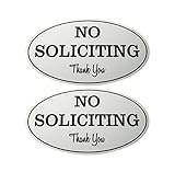 2 - Pack No Soliciting Signs – NoトレスパスSigns、Private Property Signs、NO勧誘自己粘着オーバルアルミSigns for Officeビジ