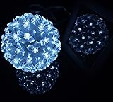 50 Peach BlossomソーラーLEDストリングライト23フィートフラワークリスマスウェディングパーティー装飾ライト庭芝生HolidayフェンスTressライトホームランプアウトドアインドア用