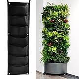 Demiawaking 7ポケット 壁掛け式 植栽バック フェルトプランター　園芸 ガーデン用（鉢は別売り）