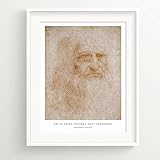 Leonardo DaVinci印刷 – Never Finished Vitruve壁アート印刷 – Quote " Art is never finishedのみAbandoned " – whi