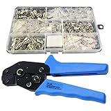 150pcs非絶縁タブレセプタクル端子Crimperラチェット圧着プライヤーツールセットキットAssortment