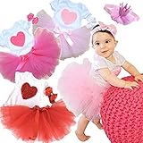 かわいいハートチュチュロンパースリボン＆クラウンセット★　ハート　チュチュ　バースデー　お祝い　お誕生日　60cm 65cm 70cm 75cm 80cm　0歳　1歳　2歳 (L6-12ヶ月70-75