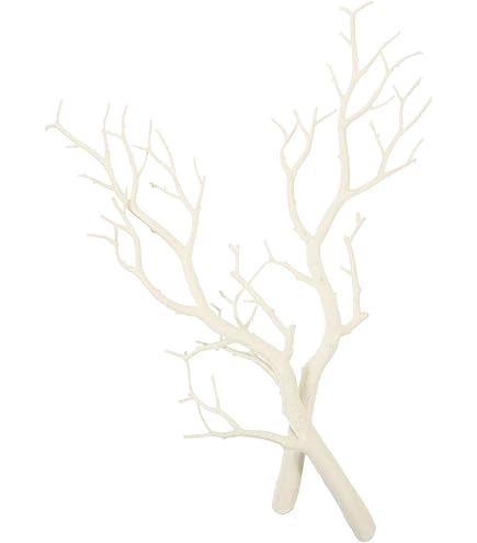 Amazon｜MUSISALY 白い木の枝 30cm 2個セット フェイク枝 耐腐食性