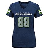 NFL Girls 7 – 16 Jimmy Graham Seattle SeahawksメインストライプVネックName & Number半袖Tシャツ、スモール/7 – 8、ダークネイビー
