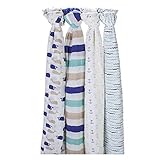 [ エイデンアンドアネイ ] ADEN+ANAIS おくるみ 4枚セット モスリンコットン クラシック スワドル ハイシーズ（2055） SWADDLING WRAPS high seas ベビー ブ