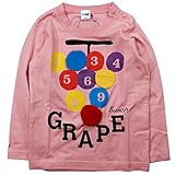 《春夏対応》 CHEEK ROOM(チイクルーム)  製品洗い加工済み42/2天竺ぶどう長袖Tシャツ 95cm /PK NO.B-470204