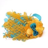FuzzyGreen? Lovely Pretty Unusal Cotton Girls Baby Infant Yellow Peacock Feather Hairband Flower Hea