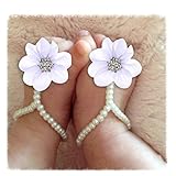 1Pair Toddlers Child Pearl Chiffon Barefoot Beach Footwear Sandals by FEITONG by FEITONG