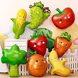 野菜 果物 フィルムバルーンセット スマイル風船 いちご コン 人参 りんご ブロッコリー オレンジ バナナ ぶどう８枚セット 誕生日飾り パーティーデコレーション