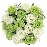 SOLEDI 造花 18輪 ミックスカラー 人工バラ 結婚式 家庭の装飾用