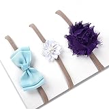 Nice Days（ナイス　ディズ）　 ふわもこ! ベビー ヘアバンド 髪飾り 3点セット　新生児 赤ちゃん 出産祝い 内祝い お宮参り 誕生日 100日記念 こどもの日 記念撮影 プレゼント (4#