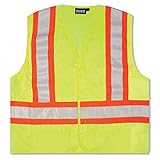 ERB 14606 S25 Class 2 Contrasting Trim Safety Vest Lime Large [並行輸入品]