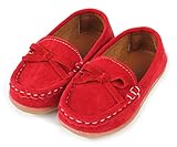 F's MAUMU 子供 くつ キッズ シューズ ローファー スエード タイプ (16.5cm, レッド)
