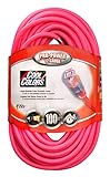 Coleman Cable 02579-03 100-Feet 12/3 Neon Outdoor Extension Cord, Bright Pink [並行輸入品]