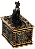 Design Toscano Royal Bastet Egyptian Box in Gold and Ebony (Set of 2) by Design Toscano