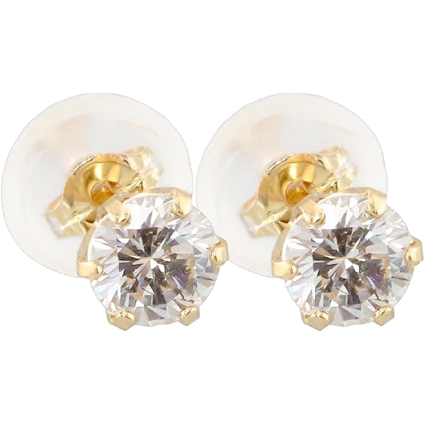 Amazon | 計0.6ct/K18/ブラウンダイヤモンドピアス 天然 ダイヤピアス
