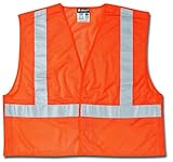 MCR Safety CL2MOX3 Class 2 Polyester Safety Vest with 2-Inch Silver Stripe, Fluorescent Orange, 3X-L
