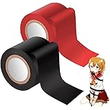 Soxeeh ボンテージテープ SMテープ SMグッズ 拘束テープ 静電気 非粘着 2点セット 16M長さ(黒＆赤)