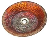 エジプトギフトショップ10 " vessel fire Burnt CopperパンパンBath部屋シンクボウル洗面所トイレHammered Basin