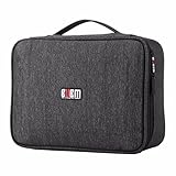 BUBM Portable Electronic Accessories Cable Carrying Bag,Travel Carry Case(Black) [並行輸入品]