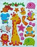 Jazzstick Animal Adhesive Foam Kids Room/Nursery Decorative Wall Sticker A4 size (VST41A04) by Jazzs