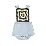 Dragon Honor ベビー服 ロンパース ニット セーター 女の子 男の子 ノースリーブ ボディスーツ 赤ちゃん 二色 可愛い 新生児サイズ 歩行服 (90（1-2歳）, 湖の青)