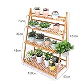 JCRNJSB® マルチレイヤーソリッドウッドフラワーシェルフ室内リビングルームフロアスタンドグリーンディルミートプラントバルコニーフラワーポット 折りたたみ式、フラワースタンド ( サイズ さいず 