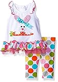 Bonnie Baby Girls ' Two Piece Bunnyのアップリケセットニット カラー: ホワイト