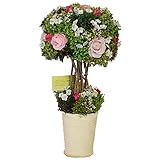 パラボッセオリジナル ドライフラワー キャンディトピアリー ベビーピンク 横幅15cmx奥行15cmx高さ30cm dry flowers topiary