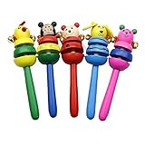 kocome Cartoon Kids木製砂ハンマー動物ハンドベル楽器おもちゃRattles