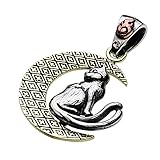 【cenote】和柄 猫又 三日月ペンダント【シルバーアクセサリー】p0559 【cenote】和柄 猫又 三日月ペンダント【シルバーアクセサリー】p0559