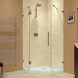 DreamLine PrismLux 40 3 / 8 " by 40 3 / 8 "フレームレスHingedシャワーエンクロージャ 40.375 in. W x 40.375 in. L x 72