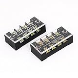 600V 25A 2行4P 8ネジ端子バリアブロックストリップカバー2個のw