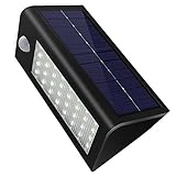 UPKEN 32LEDソーラーライト 人感センサー・光センサー 折り畳み可 太陽発電 防水/防犯/ガーデン/庭先/駐車場/玄関周りなど対応 夜間自動点灯 壁掛け（1点）